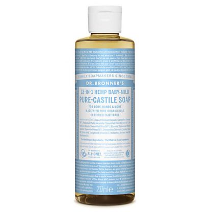 Dr Bronner’s baby unscented pure-Castile liquid soap – 237ml